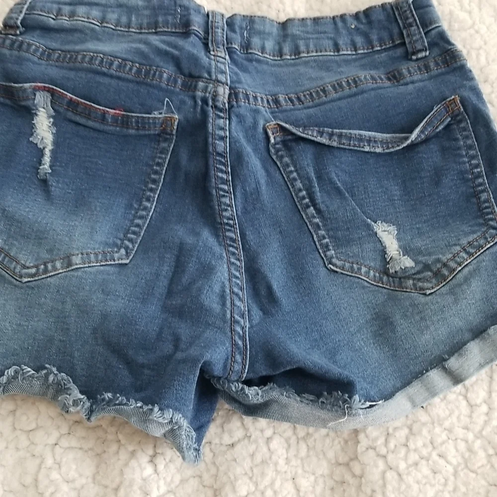 Angel Kiss Women's Mid Rise Distressed Denim Shorts